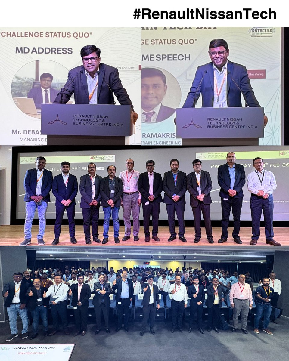 officialRNTBCI's tweet photo. Renault Nissan Tech’s Powertrain Tech Day 2025—A Celebration of Innovation, Collaboration &amp; Disruption.
Held in alignment with National Science Day, the event embraced the theme ‘Challenge Status Quo’, driving bold ideas and transformation. https://t.co/iW3jXfWGoT