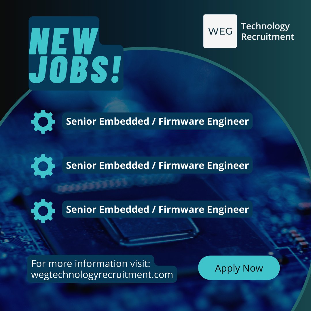 WEG_Tech's tweet image. If you have the expertise and drive to innovate, we want to hear from you!
Email holly.abbott@wegtechrec.com today with your CV.
#EmbeddedEngineering #FirmwareEngineer #TechJobs #WEGTech #HiringNow #EngineeringCareers