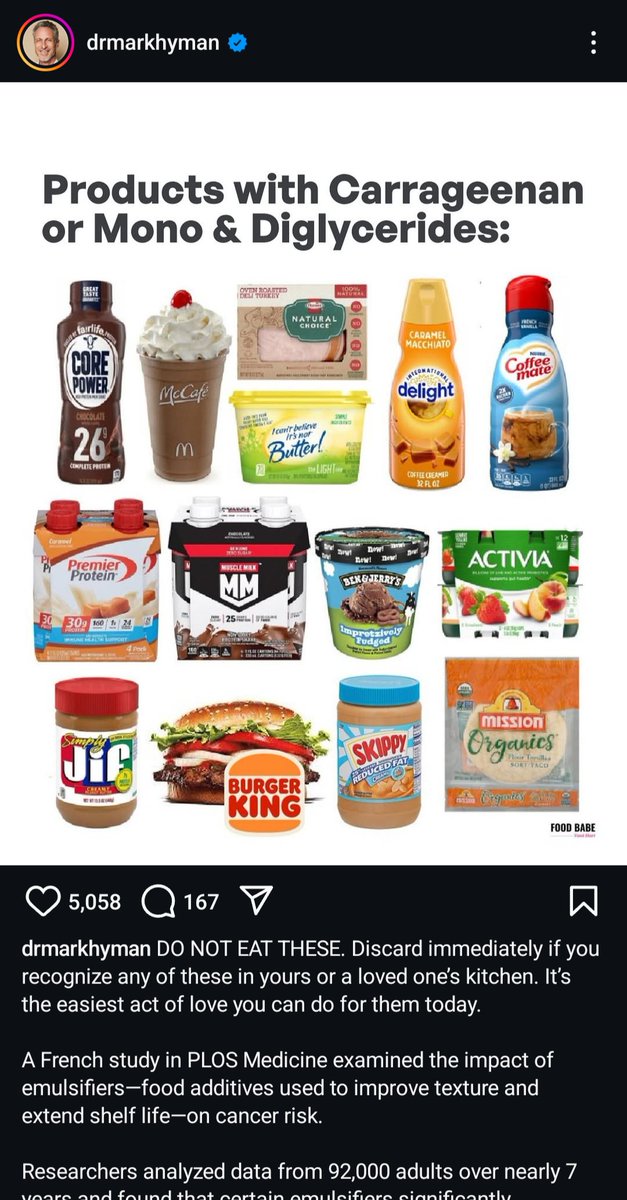 code_musings's tweet image. Attia would say that the dose makes the poison. Do the benefits of getting extra protein in via some of these products far outweigh the dangers of carrageenan?

@B_Holmer @Examinecom