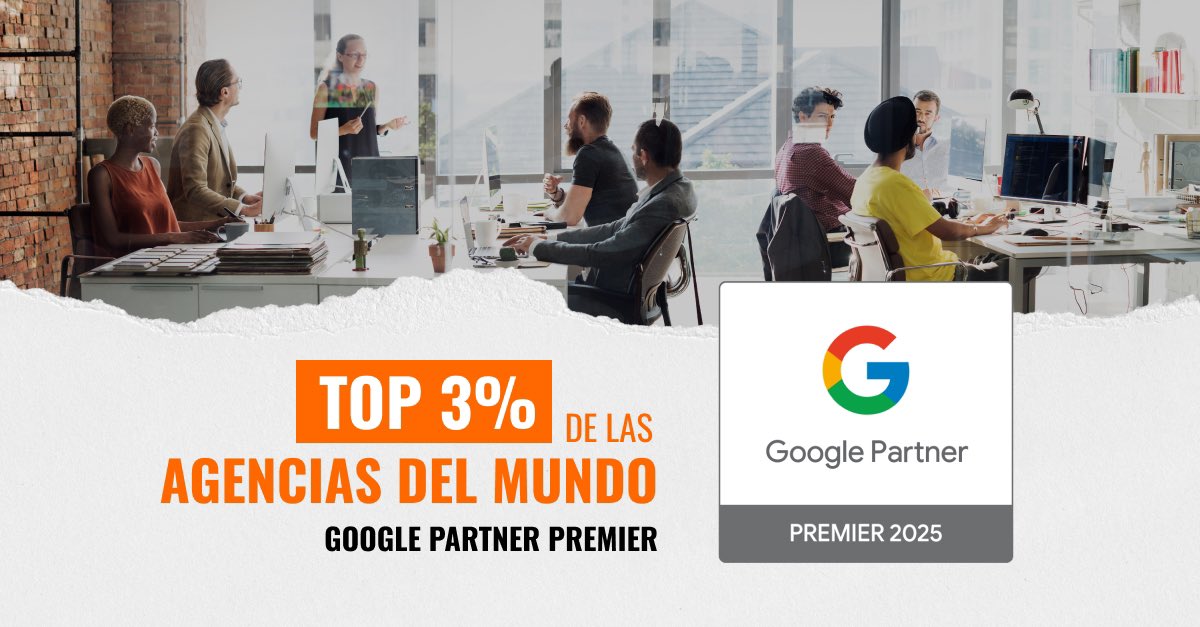 ¡Gracias Google Partner Premier! 🎉
Alcanzamos el TOP 3% de agencias en el mundo con esta insignia que reconoce nuestra excelencia en Google Ads.

💪 Esto significa:
✅ Máximo nivel en optimización publicitaria
✅ Un equipo que sigue subiendo el listón
¡Gracias a nuestro equipo