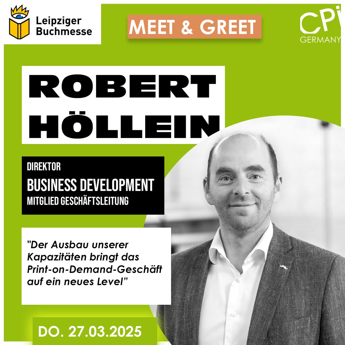 CPI Group (@cpigroup_) on Twitter photo 📢 Meet & Greet mit Robert Höllein auf der Leipziger Buchmesse! 📚
Lassen Sie uns auf der Leipziger Buchmesse über Ihre Anforderungen sprechen!
📩 Kontakt: robert.hoellein@cpi-print.de
#LeipzigerBuchmesse #PrintOnDemand #Publishing #MeetTheTeam #PrintWithCPI #cpi #pod 📢 Meet & Greet mit Robert Höllein auf der Leipziger Buchmesse! 📚
Lassen Sie uns auf der Leipziger Buchmesse über Ihre Anforderungen sprechen!
📩 Kontakt: robert.hoellein@cpi-print.de
#LeipzigerBuchmesse #PrintOnDemand #Publishing #MeetTheTeam #PrintWithCPI #cpi #pod
