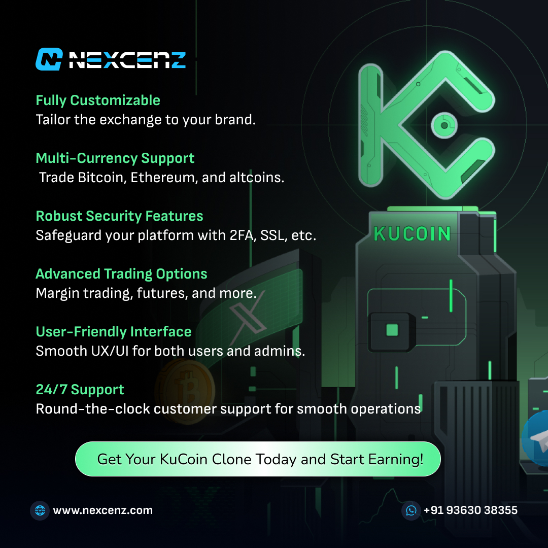 nexcenz's tweet image. Launch your own #crypto exchange with a #KuCoinCloneScript! A secure,scalable &amp;amp; feature-rich solution to start #trading instantly. Build your platform with advanced security &amp;amp; high liquidit

Get Free Demo-nexcenz.com/kucoin-clone-s…

#CryptoOTC #KuCoin #CryptoRewards #CexCrypto #P2P