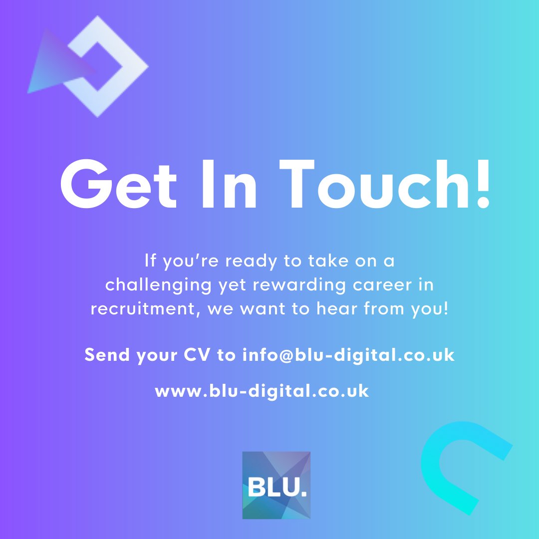 Join Our Team! 🔔

We're looking for Trainee Recruitment Consultants to join our team in Lancaster! 

If you’re ready to take on a challenging yet rewarding career in recruitment, we want to hear from you! 

Send your CV to info@blu-digital.co.uk

#lancasterjobs #recruitment