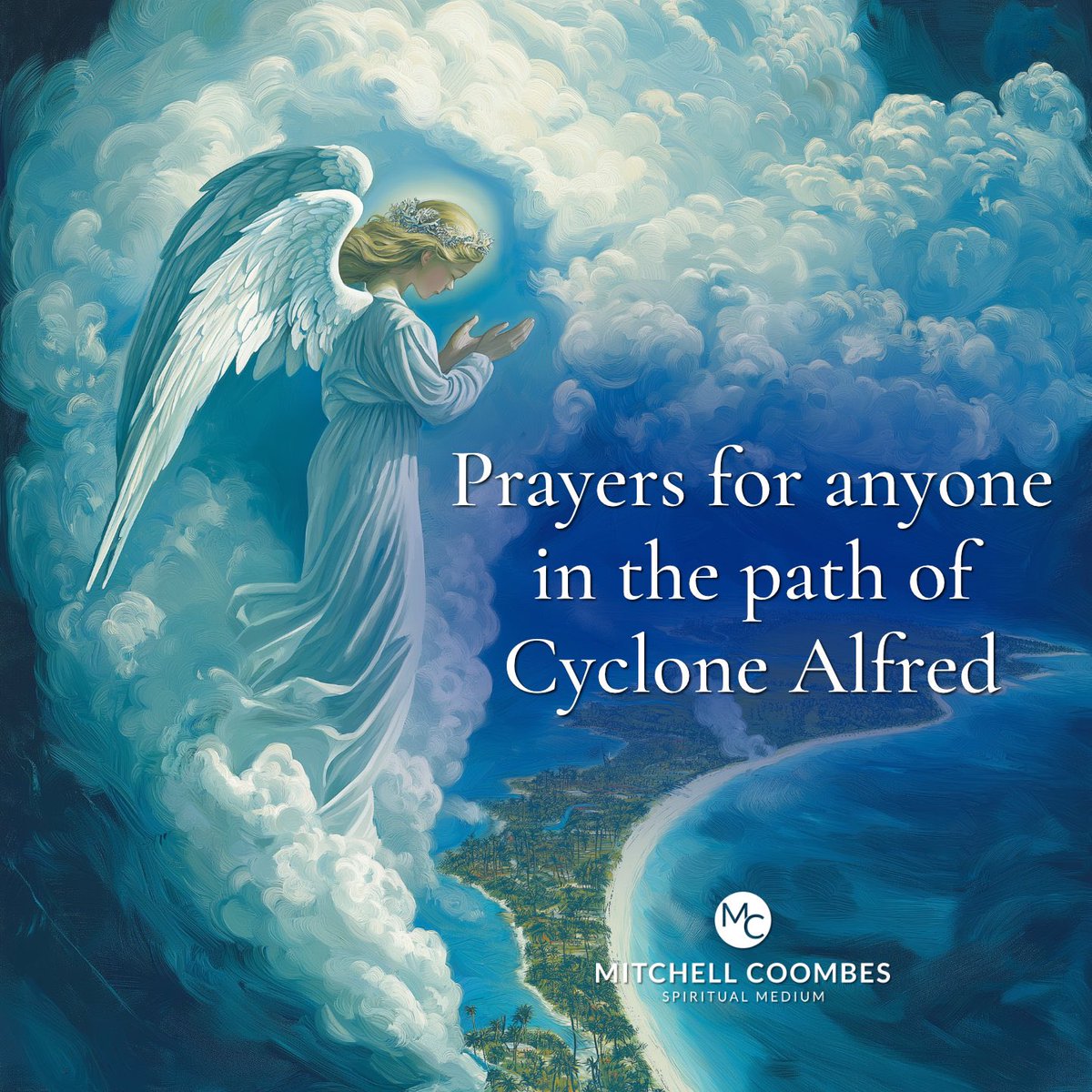 Sending prayers to anyone who is in the path of Cyclone Alfred. May angels surround you with their divine protection, keeping you and all living beings safe. Stay strong, knowing you are supported and never alone. 🙏🏻🦋