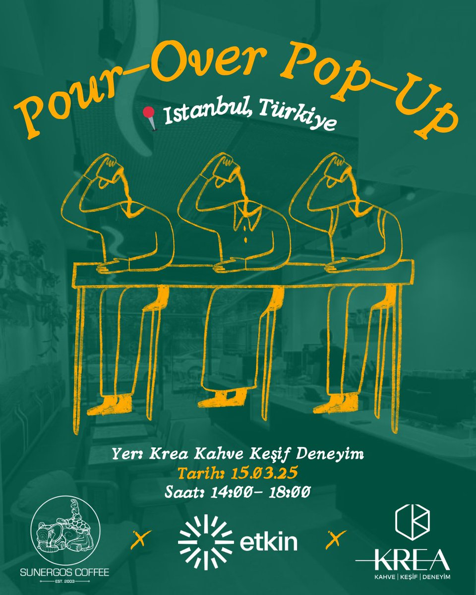 İstanbul Merhabalar. 15 Mart’ta Krea Kahve Keşif Deneyim'de sizi görmek çok isteriz! Uğrayın, selam verin ve enfes <a href="/SunergosCoffee/">Sunergos Coffee</a> tadını çıkarın! Sizi bekliyoruz ☕✨ #İstanbul #Türkiye #kahve #niteliklikahve