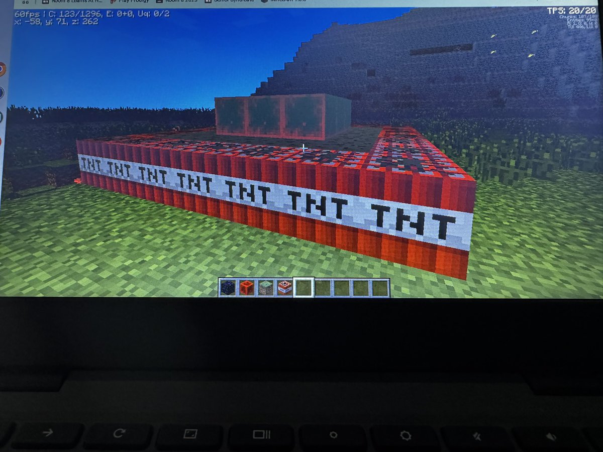 room13nerds's tweet photo. Ma’ananga made the big red button on Minecraft. 🧨@ChapterChatNZ https://t.co/IHBsvXRKwq