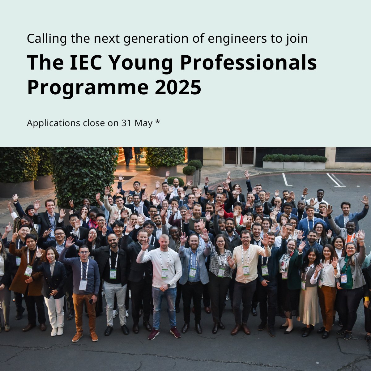Calling young #engineers! Want to represent the UK on a global stage? Apply for the IEC Young Professionals Programme #IECYPP &amp; join the IEC GM 2025 in New Delhi 🌏 A fully funded opportunity to shape the future of electrotechnology. Apply today: bit.ly/3CRKsLq