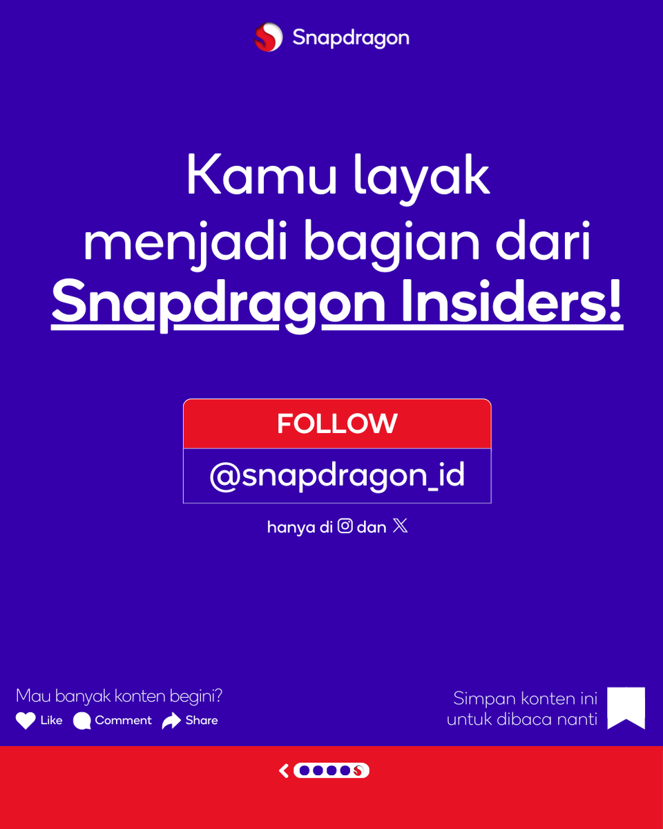 Snapdragon_ID's tweet photo. @Snapdragon Like post ini dan share ke teman-teman kamu! Siapa tau ada yang lagi cari laptop powerful yang efisien daya, plus ringan bobotnya! ๐ค
#SnapdragonDigest #PakaiSnapdragon #SnapdragonXSeries #SnapdragonInsidersTalk https://t.co/LQykrrKybB