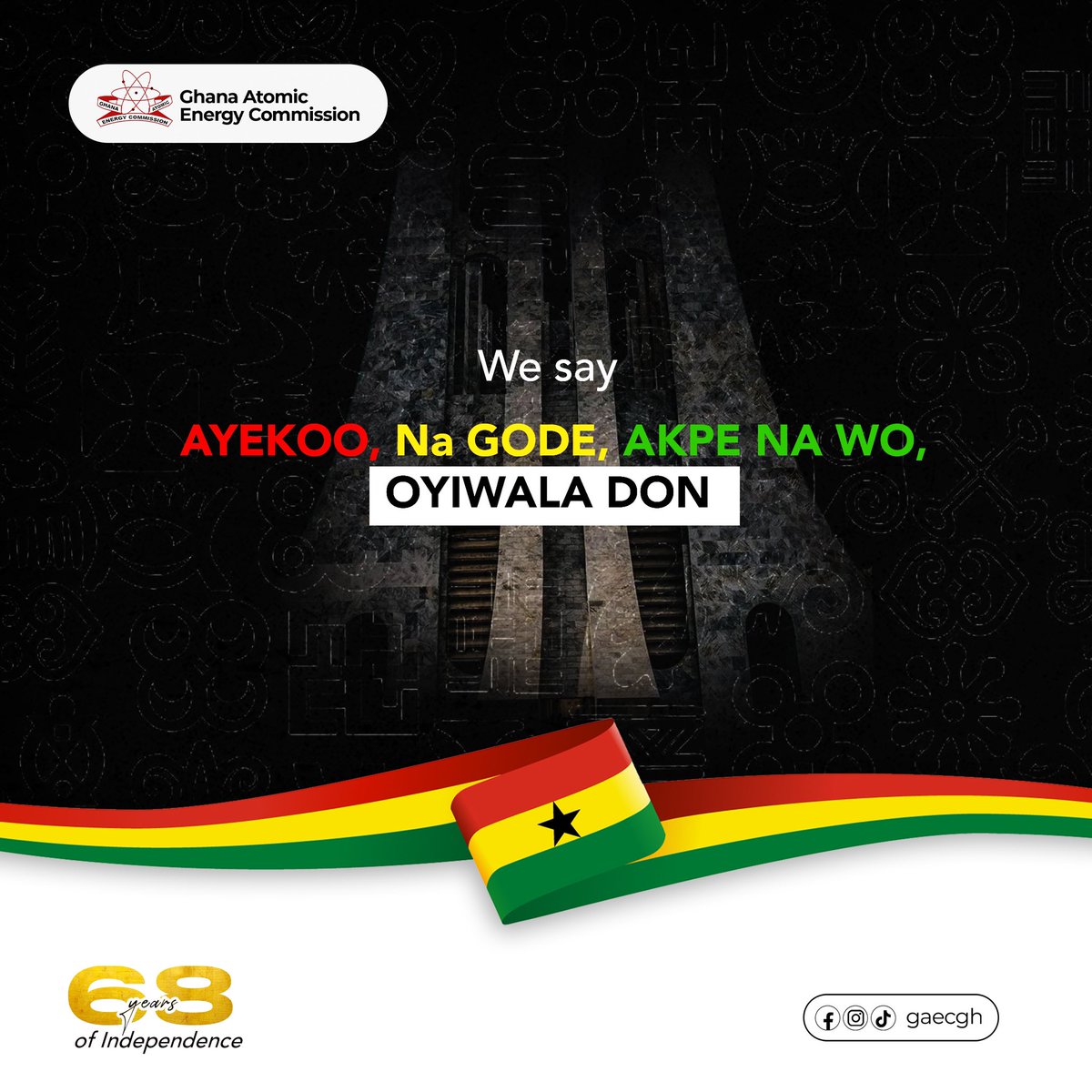 68 years of independence, 68 years of progress! Happy Independence Day Ghana

#GhanaMonth #GhanaAt68