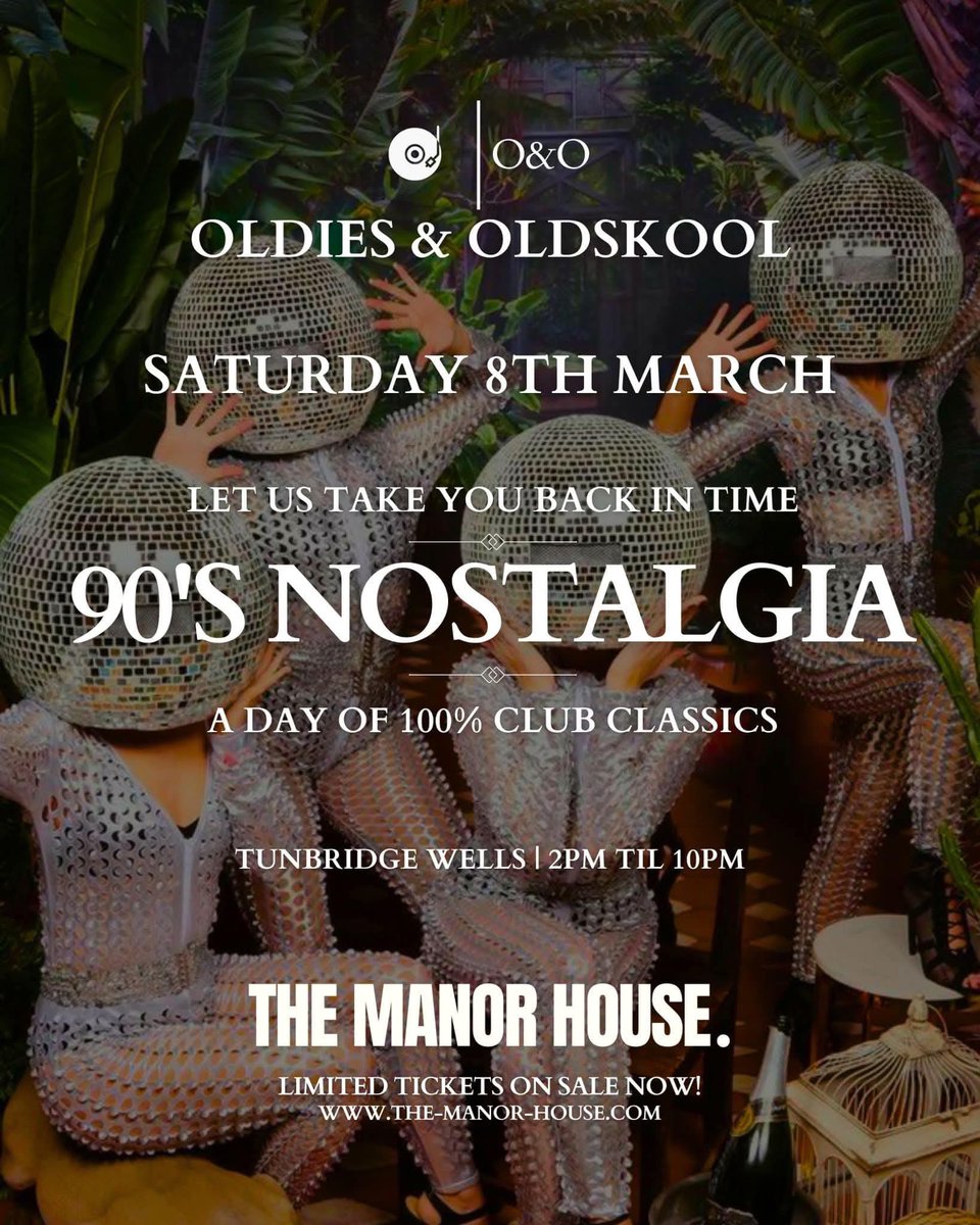 Max Van Morrison (@romulusrecs) on Twitter photo Our 6th event and 1st birthday bash is here—this is your final chance to grab tickets! 
Expect 8 hours of pure ’90s clubbing nostalgia with massive energy!
✨Extended hours: 2PM-10PM
📍Location: The Manor House, Tunbridge Wells
skiddle.com/whats-on/Tunbr…
#90sNostalgia Our 6th event and 1st birthday bash is here—this is your final chance to grab tickets! 
Expect 8 hours of pure ’90s clubbing nostalgia with massive energy!
✨Extended hours: 2PM-10PM
📍Location: The Manor House, Tunbridge Wells
skiddle.com/whats-on/Tunbr…
#90sNostalgia