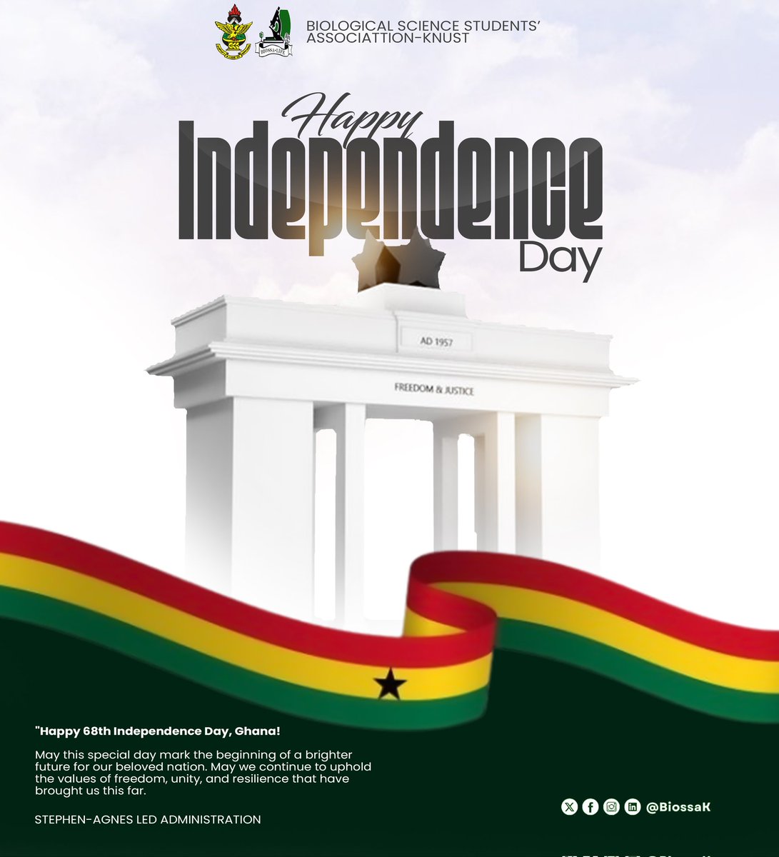 Hurrrrayyyyyyy 🥳🥳🥳🥳🥳 to Liberation.

May the freedom flame burn bright and guide our paths and may the spirit of independence inspire us to strive for a brighter future with a sense of unity.

Love ❤️💛💚 from the BIOSSA family.