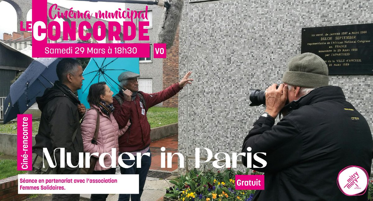 Murder in Paris screening on the 29th of March in Paris on the very day of Dulcie September's assassination 37 years later....