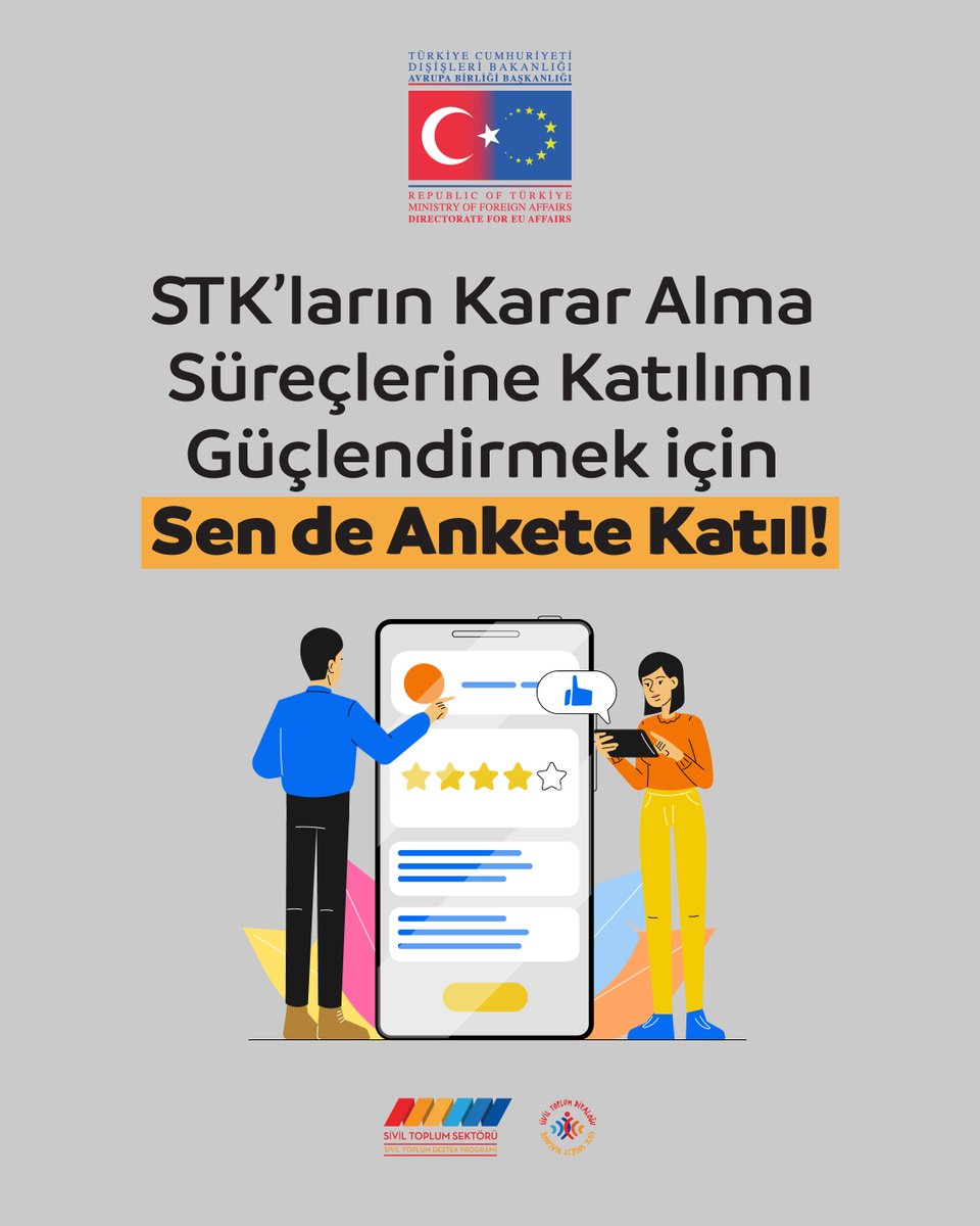 IPA destekli Sivil Katılım Projesi kapsamında, STK’ların ulusal, bölgesel ve yerel düzeydeki karar alma süreçlerine katılımını kolaylaştırmak amacıyla bir rehber geliştiriyoruz. 📖

📢 Görüşlerin bizim için önemli!
