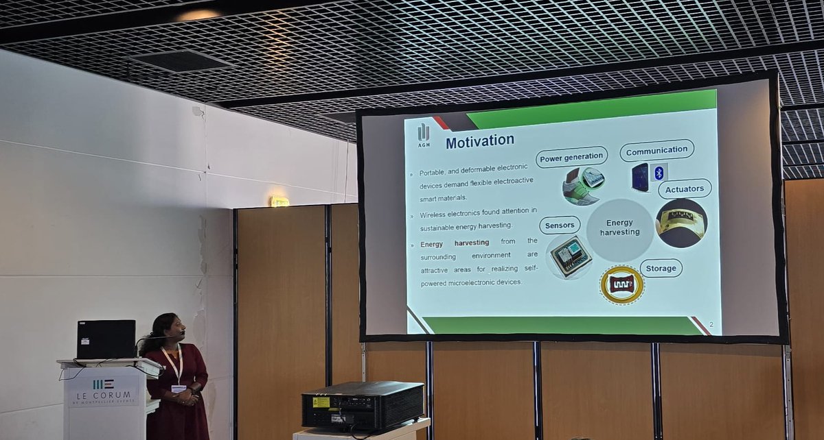 AGH_fibers (@agh_fibers) on Twitter photo On the third day of #hybridmaterials2025, Sunija Sukumaran, a member of <a href="/AGH_fibers/">AGH_fibers</a>, presented her latest research:
📷"Enhancing the triboelectricity of electrospun polyvinylidene fluoride/boron nitride fibers for smart textile applications."
#erc #agh On the third day of #hybridmaterials2025, Sunija Sukumaran, a member of <a href="/AGH_fibers/">AGH_fibers</a>, presented her latest research:
📷"Enhancing the triboelectricity of electrospun polyvinylidene fluoride/boron nitride fibers for smart textile applications."
#erc #agh
