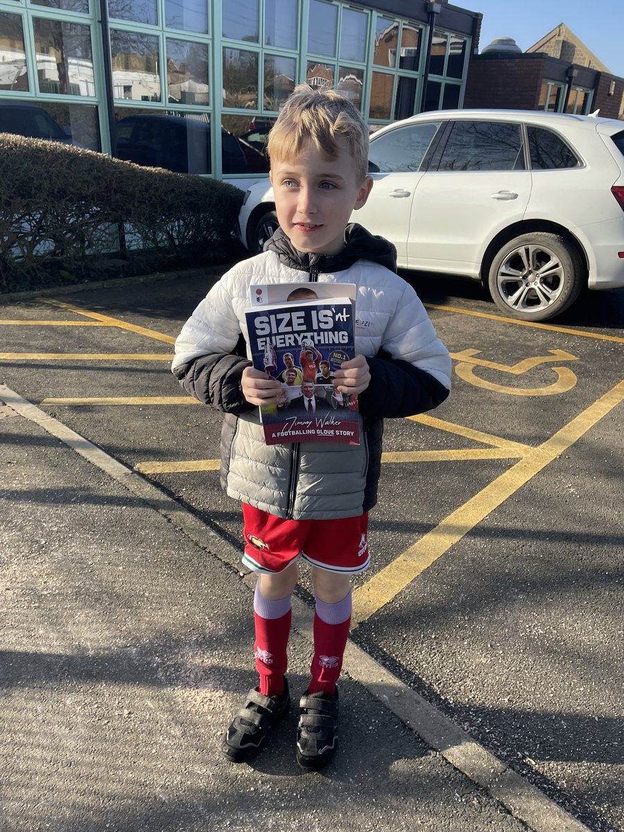 Snapz1980's tweet image. @jimmywalker001 Bruce proudly taking your book #sizeisnteverything to school for World book day under specific instructions not to read the rude chapters! 🤣