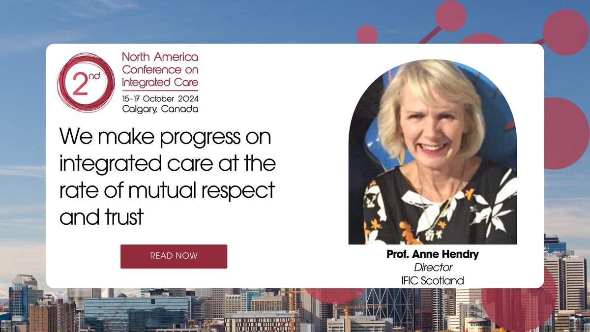 🆕 #NACIC24 Blog Post

📰We make progress on integrated care at the rate of mutual respect and trust.
Read the blog post here⬇️
ow.ly/KS9q50VbfFJ

✍Prof. Anne Hendry, IFIC Scotland

#IntegratedCare