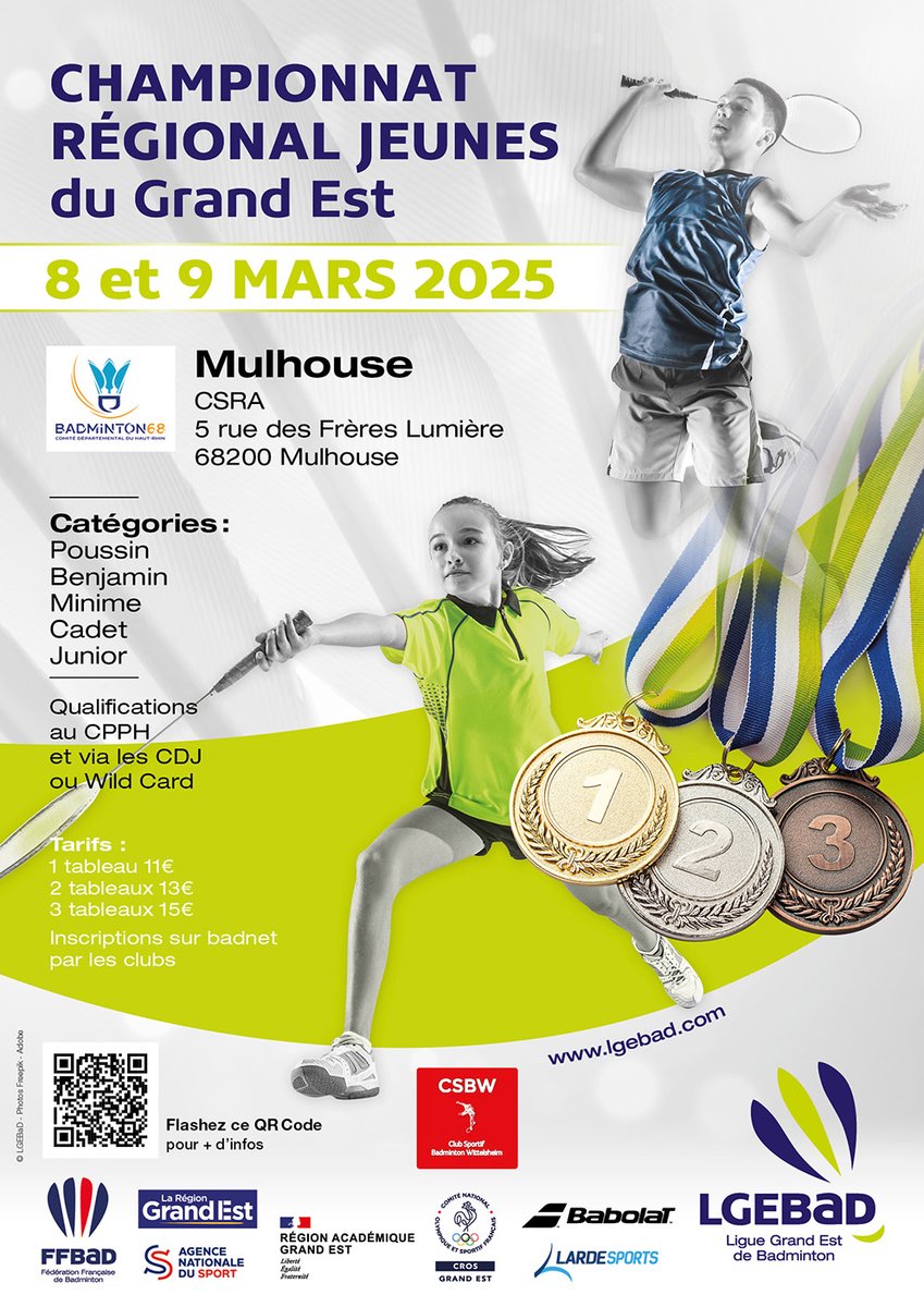 🏸 Championnat régional jeunes du Grand Est ce week-end au <a href="/CSRAMulhouse/">CSRA Mulhouse</a> 🔥

#ADNSport <a href="/MulhouseAgglo/">Mulhouse Alsace Agglomération - m2A</a> <a href="/regiongrandest/">Région Grand Est</a> @ffbad