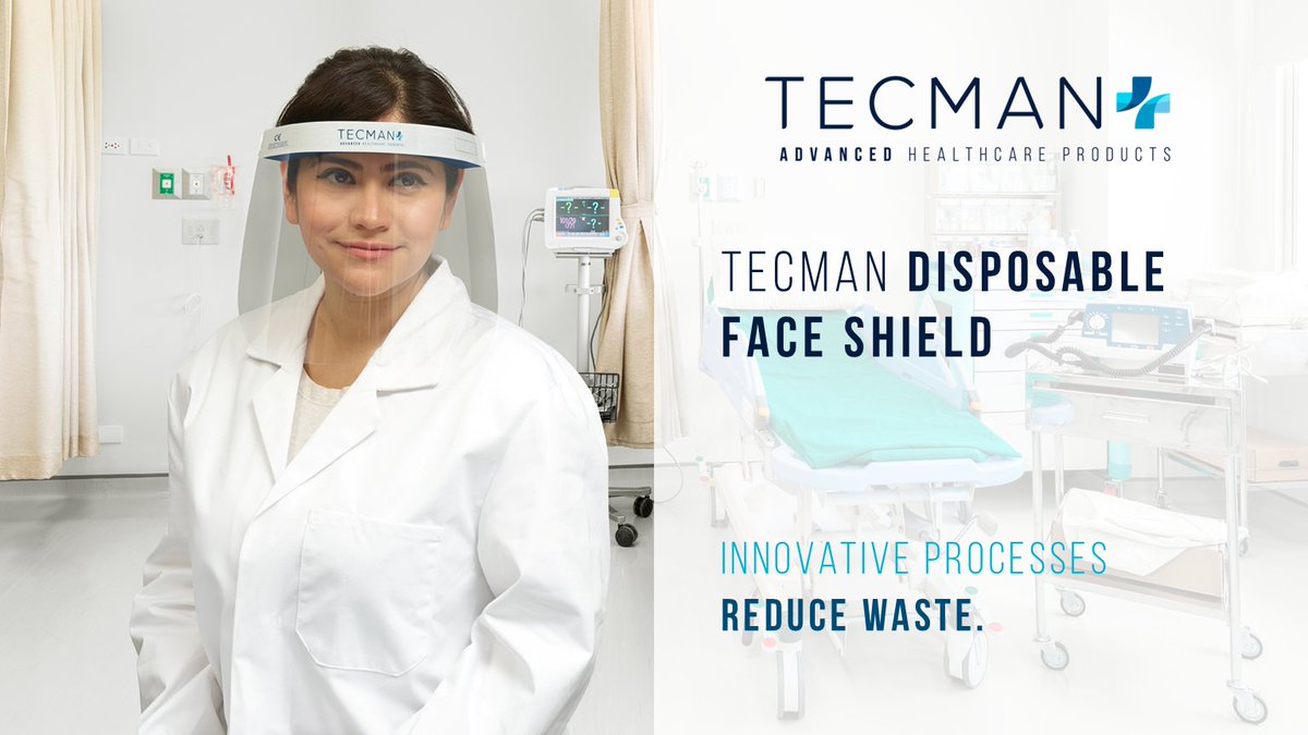 Tecman's #BritishMade disposable face shields cut plastic waste by 10+ tonnes per million units compared to alternatives. Lightweight &amp; comfortable for all day use. Choose a more sustainable option: tecmanuk.com/healthcare-pro…. #NHS #HealthcareHeroes #Sustainability #PPE #NHS