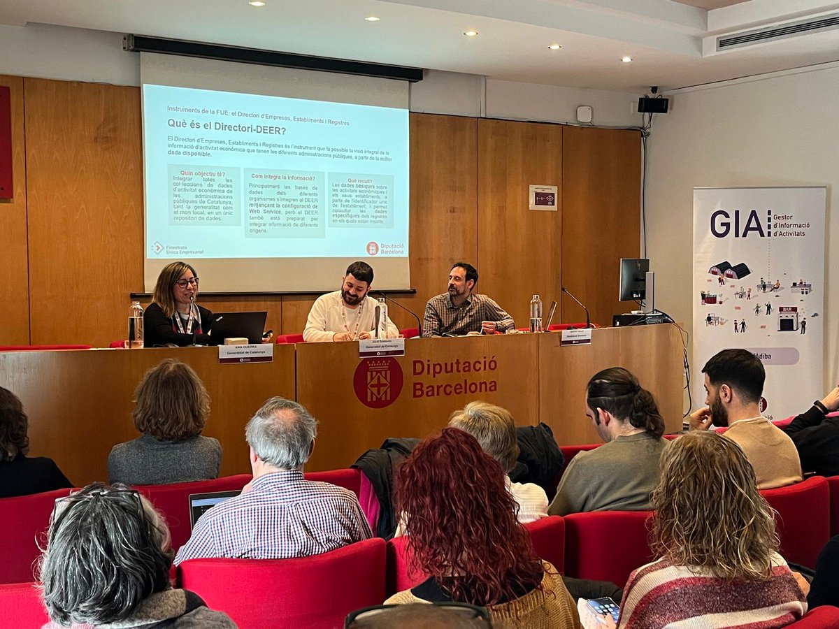 A la taula rodona expliquem amb la Generalitat <a href="/gencat/">Generalitat de Catalunya</a> la integració del GIA amb el Directori d'Empreses, Establiments i Registres (DEER), que millora la qualitat de les dades i posa en valor el cens d'activitats #GIAdiba