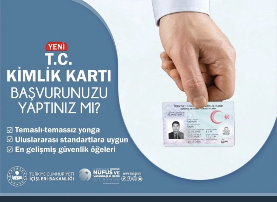 Kimliğinizi yenilemek için nüfus müdürlüklerimize başvuru yapabilirsiniz.