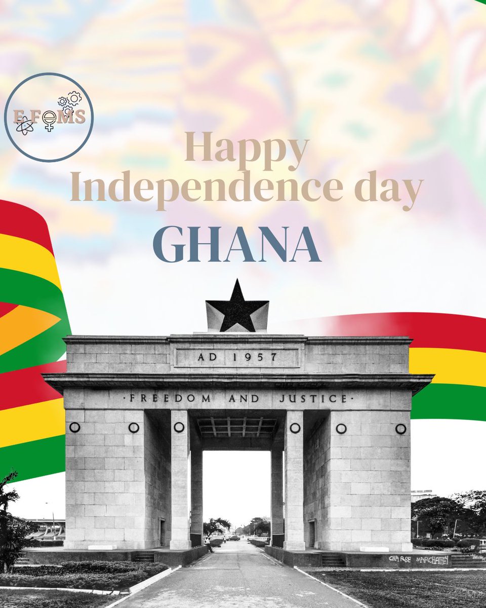 Empowering Female Minds in STEM (@empoweringfems) on Twitter photo Happy Independence Day, Ghana! Today, we honor the resilience, progress, and future of this great nation. May we continue to rise and innovate!
#GhanaAt68 #FreedomAndJustice #ProudlyGhanaian Happy Independence Day, Ghana! Today, we honor the resilience, progress, and future of this great nation. May we continue to rise and innovate!
#GhanaAt68 #FreedomAndJustice #ProudlyGhanaian