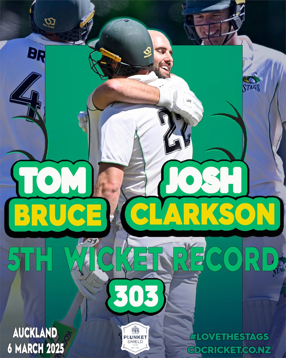 Amazing to see big record stands back-to-back!

🟩🟩🟩 #PLUNKETSHIELD
🟩🟩🟩 #LOVETHESTAGS 
🟩🟩🟩 #CRICKET