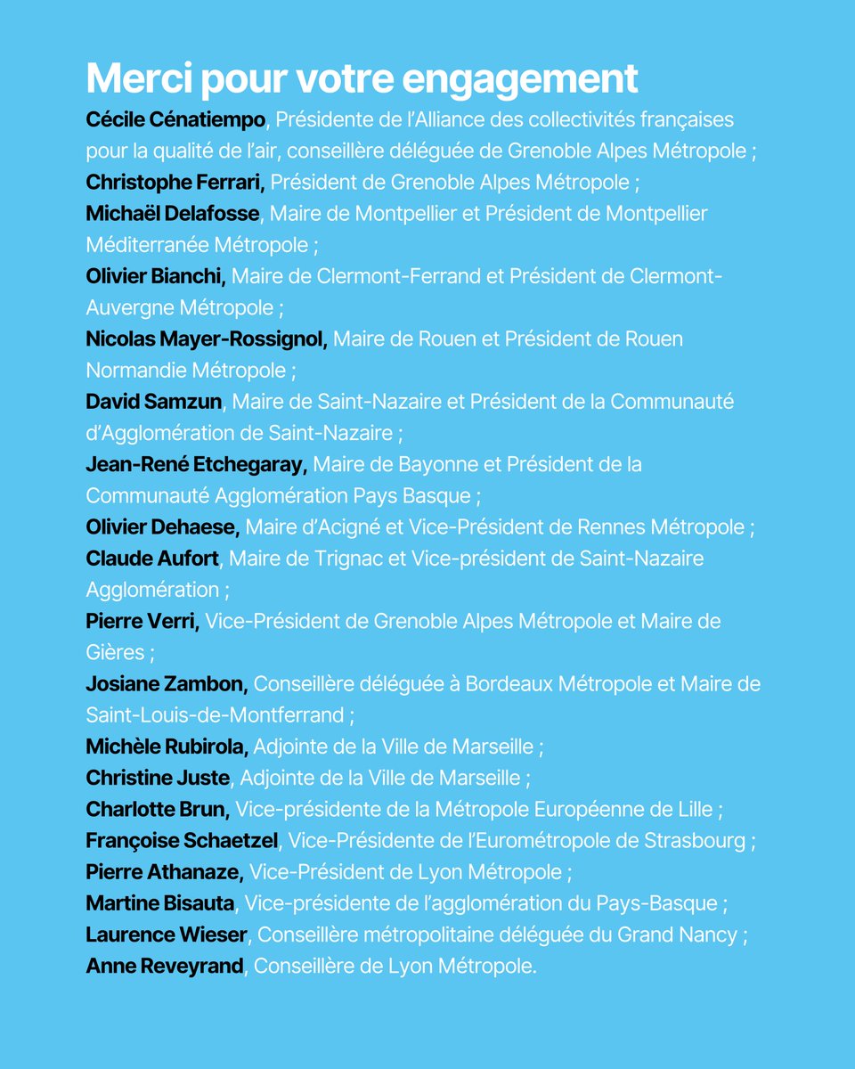 🔴Qualité de l'air : il est temps d'agir, non de reculer ! 
19 élu·e·s, réunis par l’Alliance, interpellent le gouvernement car il est encore temps d'agir. 
👉 Partagez cette tribune pour un air pur en 2030 !
🔗 Lire la tribune complète : lnkd.in/edpsAvSh