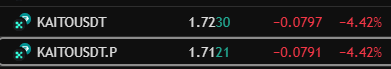 I've never seen a coin sit in negative funding as much as $KAITO and not pump or short squeeze. Really weird dynamics. 

Perp and spot gap is there AGAIN.