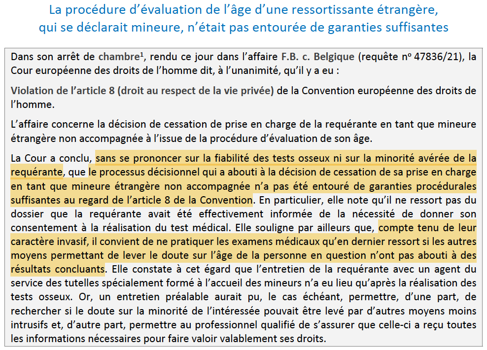 N_Hervieu's tweet photo. Tests osseux : De façon inédite, la CEDH juge que le recours aux tests osseux pour évaluer la minorité d'une personne étrangère peut violer ses droits conventionnels.

Si ces tests (au "caractère invasif" &amp; à la fiabilité discutable) ne sont pas utilisés en tout dernier ressort. https://t.co/lIwxQ846Id