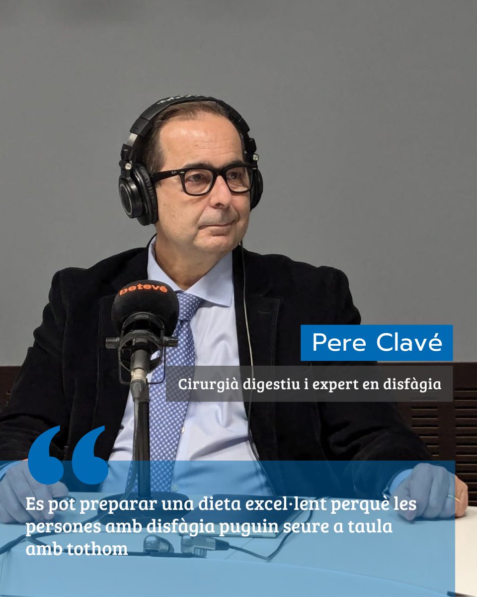 Col·legi Metges BCN (@combarcelona) on Twitter photo 💬La disfàgia o dificultat per deglutir és una patologia sovint ignorada, malgrat ser molt prevalent entre gent gran i persones que han patit malalties cerebrovasculars o neurodegeneratives.
En parlem amb <a href="/ClavePere/">Pere Clavé</a> (<a href="/CSdMaresme/">Consorci Sanitari del Maresme</a>), cirurgià digestiu referent en aquest 💬La disfàgia o dificultat per deglutir és una patologia sovint ignorada, malgrat ser molt prevalent entre gent gran i persones que han patit malalties cerebrovasculars o neurodegeneratives.
En parlem amb <a href="/ClavePere/">Pere Clavé</a> (<a href="/CSdMaresme/">Consorci Sanitari del Maresme</a>), cirurgià digestiu referent en aquest