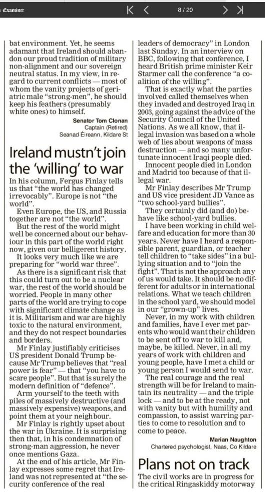 Brilliant letter - crystal clear, historically informed and entirely reasonable. So far ahead of the 'public' commentary and Government PR we are used to hearing on this.