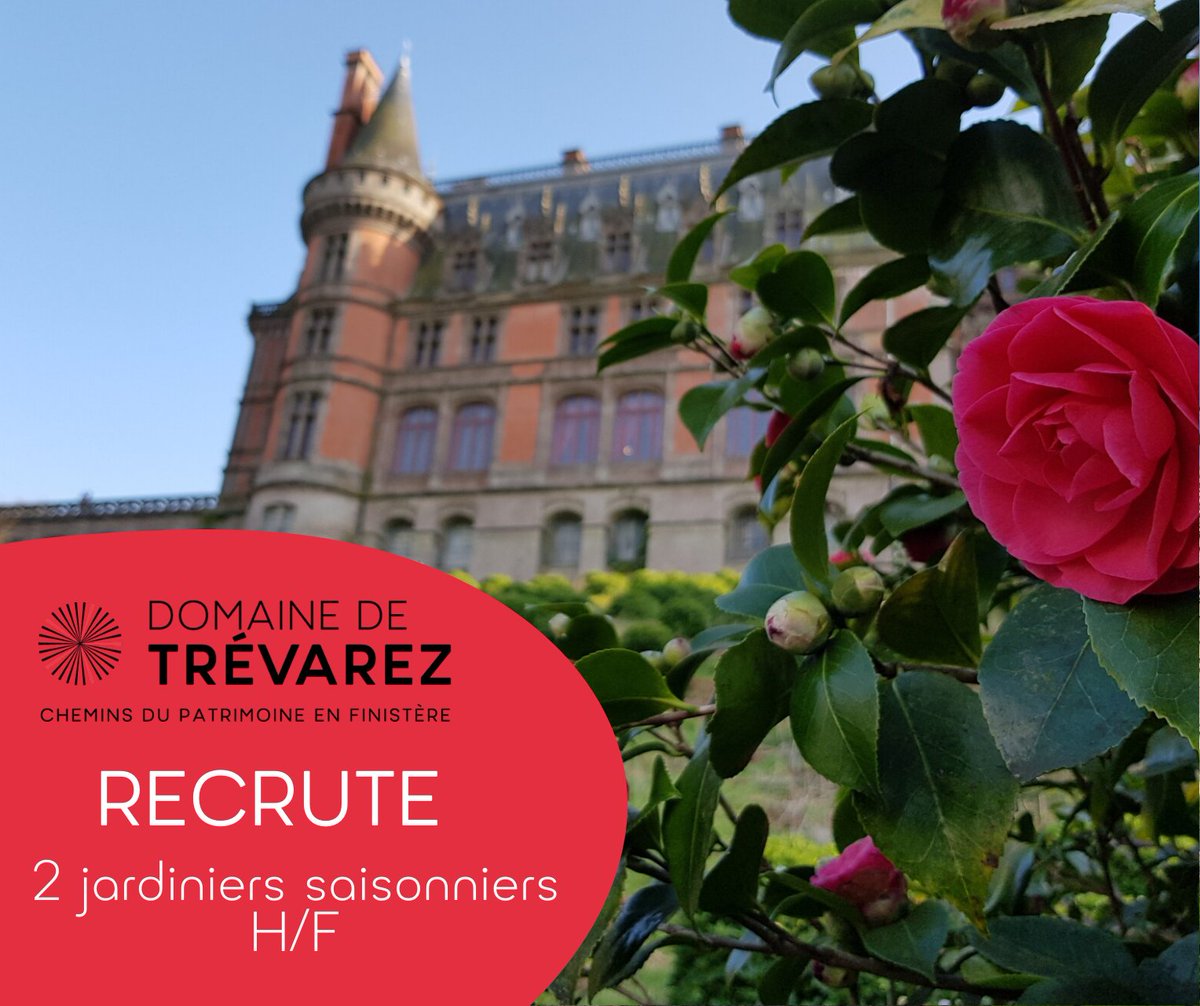 DMFinistere's tweet photo. #Recrutement #CDP29 Domaine de Trévarez 👫 
✅2 jardiniers saisonniers (H/F)
▶ + info 👉 https://t.co/UlhGpcF6dk
Merci de faire circuler 🙂
#Finistere #Patrimoine #Jardin https://t.co/zpgc1wBwJ5