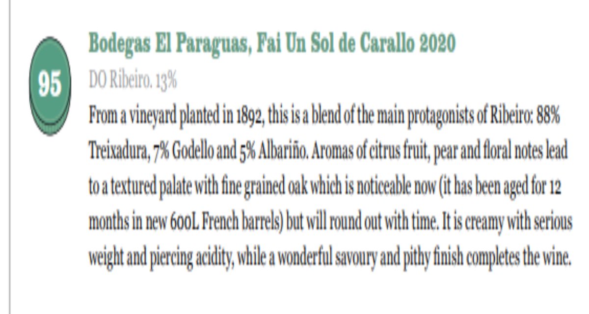 Dos de nuestros #vinos en el informe #Galicia 2025 Top 100 del prestigioso Master of #Wine <a href="/timatkin/">Tim Atkin</a>. 💪. Un texto firmado por la crítica Beth Willard