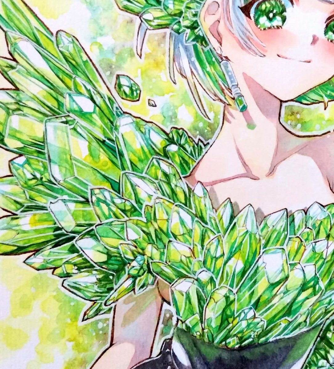 「ペリドットは闇でも輝く太陽の石!」|咲良なこのイラスト