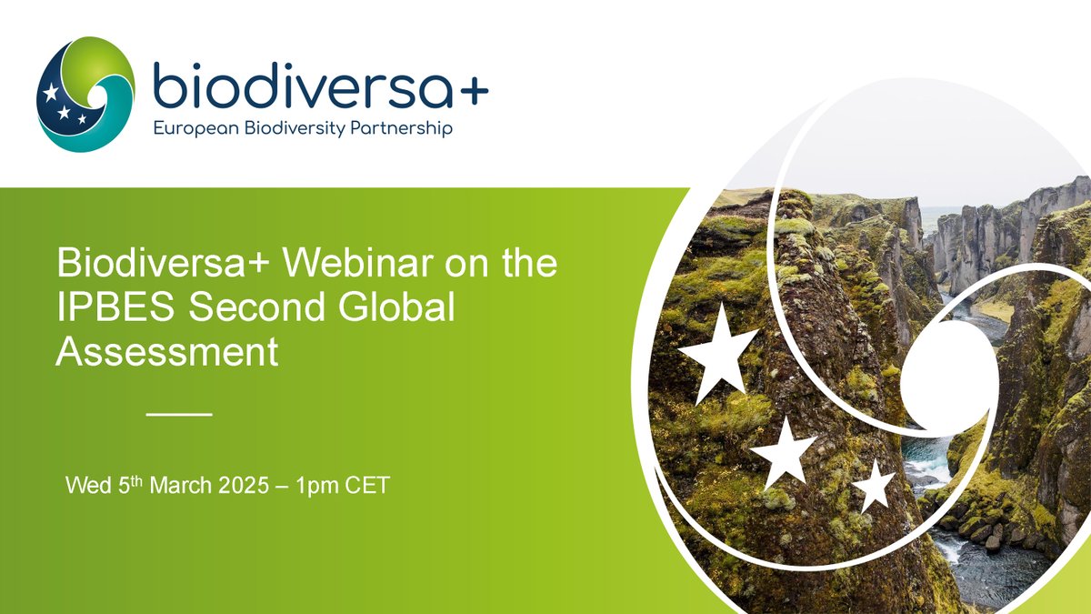 BiodiversaPlus's tweet image. 📢 The recording for our webinar on the second #IPBES Global Assessment is now available!

Learn about the scope of the assessment, what it&apos;s like to be an author, and how to apply. 

🎥 Watch here: biodiversa.eu/2025/03/05/web…

#Biodiversity #ScienceForPolicy