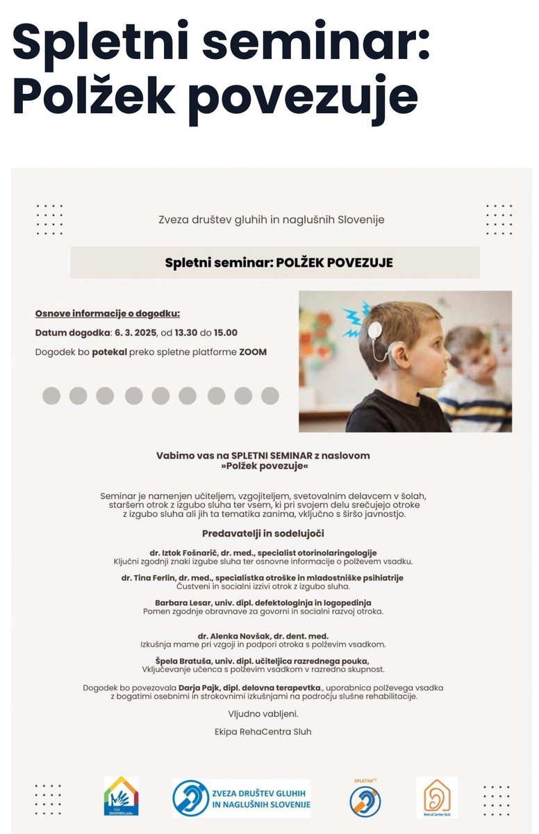 Danes ponovno zanimiva tematika - polžev vsadek v vrtcu in šoli, spregovorili bodo strokovnjaki in starši. Skratka, dogaja se če hočeš slediti :).