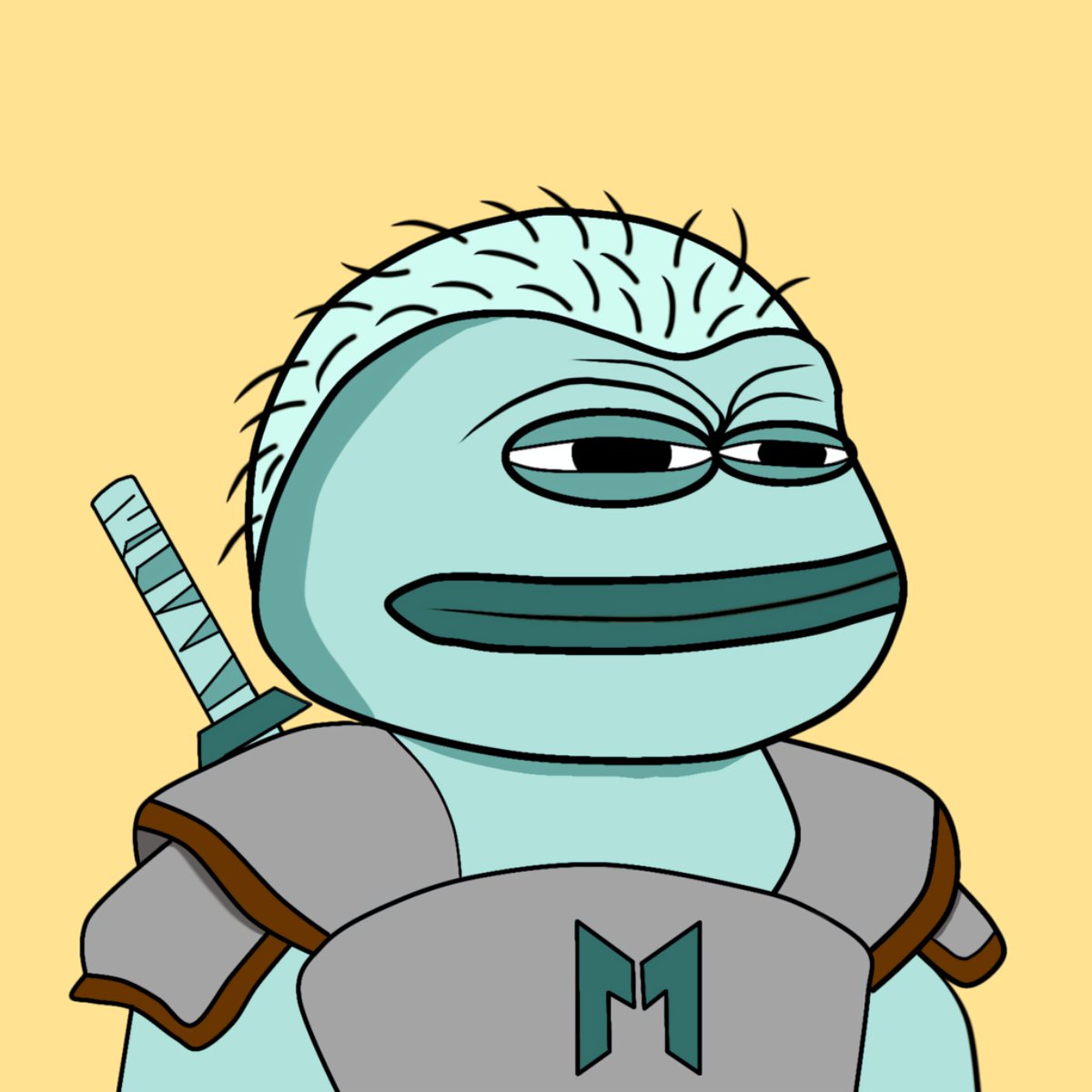 Ultraman_Malam's tweet photo. @MangoOS_Network Network's warrior mascot wears light armor and a sword, symbolizing strength. The "M" logo represents blockchain innovation, and its confident look reflects the project's growth vision. #Mangoweeklymemeimagecompetition @MangoOS_ID @Mangonet_Labs https://t.co/cLe4C6swEk