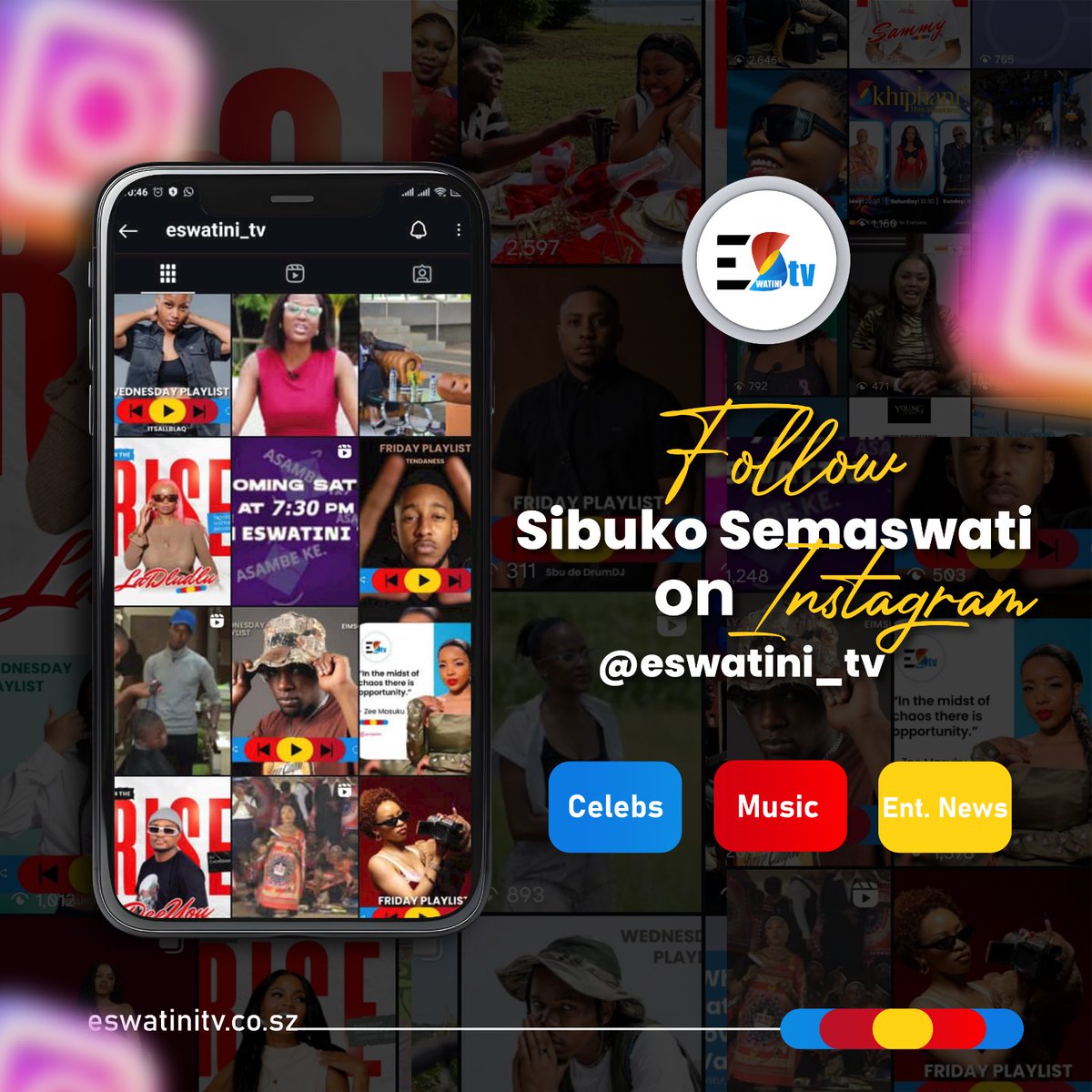 Our IG is where it's at! Follow us for that Swati glam fresh from the heart of the kingdom. We spotlight local celebrities, music, and news. Check us out! #SibukoSemaswati🤳🇸🇿instagram.com/eswatini_tv/?h…