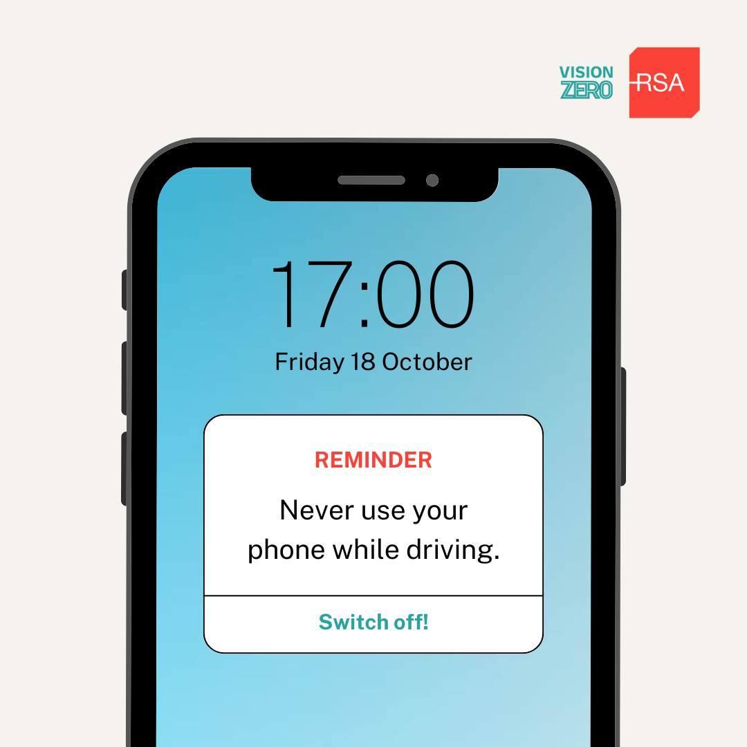 You're four times more likely to be in a road collision if you use a mobile phone while driving 📵🚗 Would it kill you to put it away?
Let's prioritise safety on the road.
#VisionZero #RoadSafety #DriveSafe