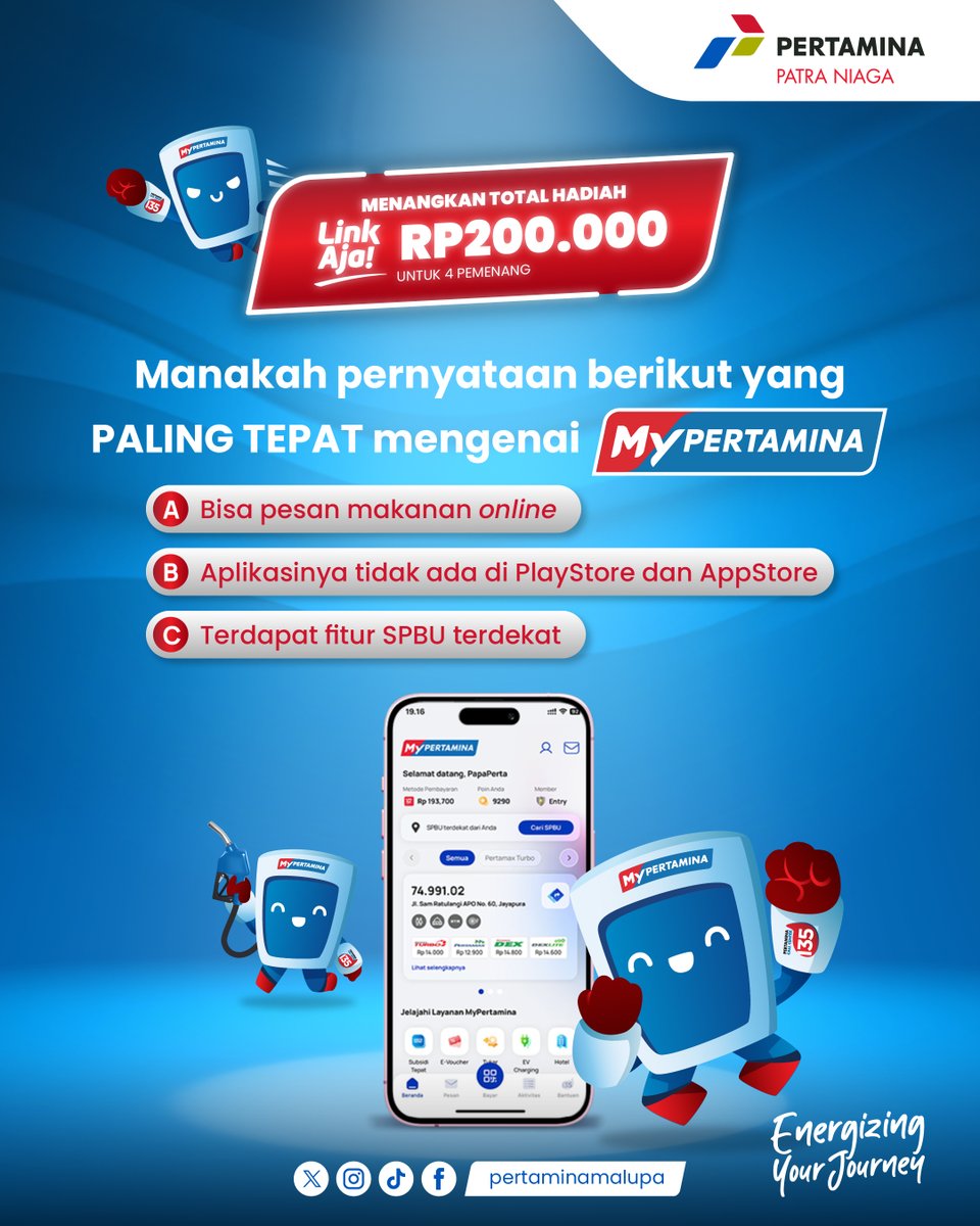 Kira-kira jawabannya apa ee? 🤔

Yuk, spill ko pu jawaban dan raih kesempatan menangkan saldo LinkAja Rp200.000,- bagi 4 orang yang beruntung😆

#Giveaway #Kuis #KuisBerhadiah #Quiz