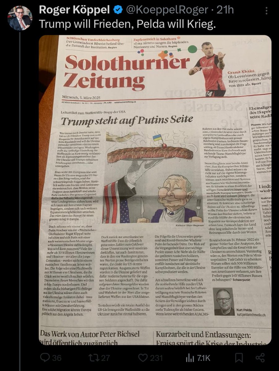 Und <a href="/KoeppelRoger/">Roger Köppel</a> will weiterhin Rubel für die <a href="/Weltwoche/">Die Weltwoche</a>...