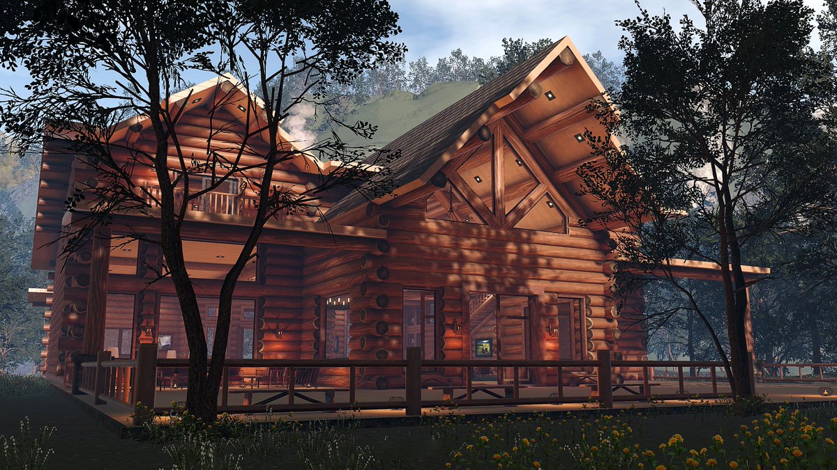 7plusdesign's tweet image. 🛖 Wooden house in the forest 
space by  @iraxlab @9DGHOST