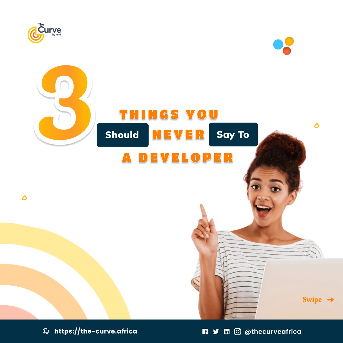 thecurveafrica's tweet image. These words can be frustrating because they undermine the time, effort, and skill that go into coding. 

Let’s change the way we talk to developers by respecting their work, giving them time, and understanding the process.

#developerlife #codingstruggles #respectdevelopers