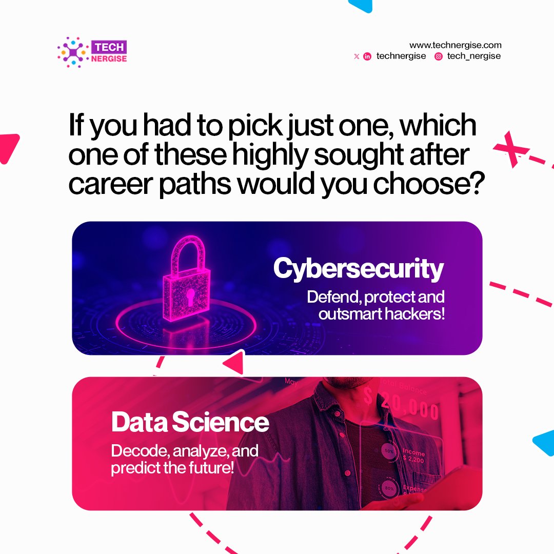 technergise's tweet photo. Two powerful tech skills. One choice to make. 🤔

If you had to pick just one, which are you choosing? Drop your answer below! 👇 https://t.co/ZCbrLZiVJY
