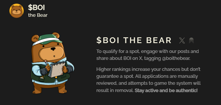 Bu projeye herkes girmeli!
📷Çünkü yapacağınız şey çok kolay. Sadece x'te içerik üretirken
<a href="/Boithebear/">Boi</a>  etiketini kullanın.
📷Buradan üye olun: boithebear.com
📷Bu gönderiyi gördüysen beni takip et! Ben de seni takip edeceğim beklemen yeterli.
#Boithebear #Airdrop