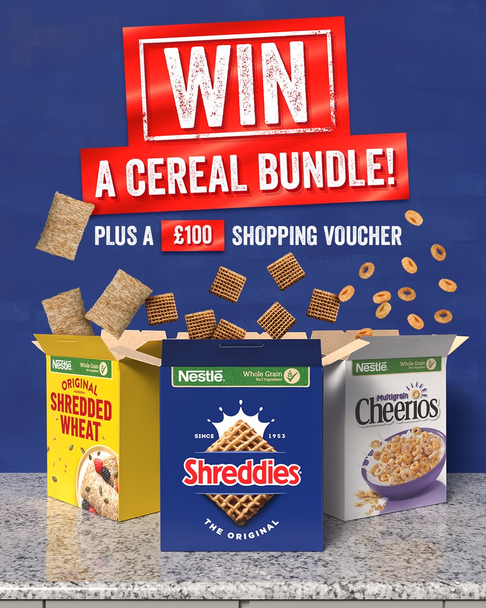 Shreddies UK (@shreddiesuk) on Twitter photo To celebrate #WorldCerealDay, we're giving you the chance to #WIN a breakfast bundle of cereal with a £100 supermarket voucher.
To enter, simply:
🥣 Repost this
🥣 Follow <a href="/ShreddiesUK/">Shreddies UK</a>, <a href="/CheeriosUK/">CheeriosUK</a> & <a href="/ShreddedWheatUK/">Shredded Wheat UK&I</a>
T&Cs: nes.tl/WCD2025 To celebrate #WorldCerealDay, we're giving you the chance to #WIN a breakfast bundle of cereal with a £100 supermarket voucher.
To enter, simply:
🥣 Repost this
🥣 Follow <a href="/ShreddiesUK/">Shreddies UK</a>, <a href="/CheeriosUK/">CheeriosUK</a> & <a href="/ShreddedWheatUK/">Shredded Wheat UK&I</a>
T&Cs: nes.tl/WCD2025