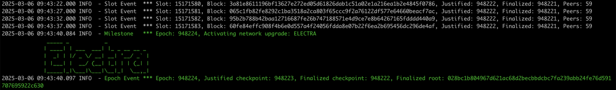 Philippe Schommers (@filoozom) on Twitter photo The <a href="/gnosischain/">Gnosis Chain 🦉</a> testnet, Chiado, just finalized its first Pectra epoch! We're already testing all new features to make sure that it's behaving as expected.
Thank you to <a href="/NethermindEth/">Nethermind</a> and <a href="/ErigonEth/">erigon.eth</a> for their tremendous efforts to get this rolling without any hiccups, and to The <a href="/gnosischain/">Gnosis Chain 🦉</a> testnet, Chiado, just finalized its first Pectra epoch! We're already testing all new features to make sure that it's behaving as expected.
Thank you to <a href="/NethermindEth/">Nethermind</a> and <a href="/ErigonEth/">erigon.eth</a> for their tremendous efforts to get this rolling without any hiccups, and to