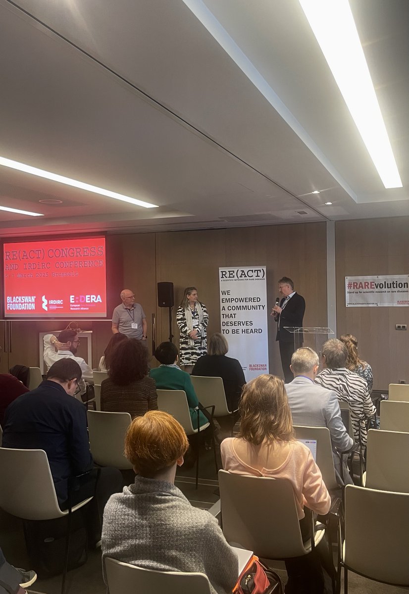 We are at RE(ACT) Congress &amp; IRDiRC Conference 2025 in Brussels 🇧🇪

🌎Joined by experts from around the world, RE(ACT) offers a unique opportunity for research on rare diseases and orphan drugs. 

#Rarevolution #REACTCongress #IRDiRC #ERDERA #BLACKSWANFOUNDATION