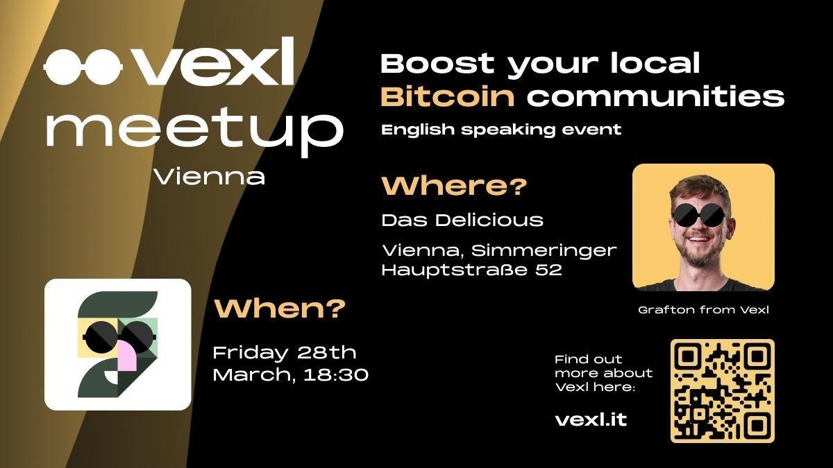 Einundzwanzig Wien Bitcoin Meetup (@einundzwanzigw) on Twitter photo Gemeinsam mit <a href="/bitcoin_at/">Bitcoin Austria</a> und @VEXL laden wir dich zu einem besonderen Meetup ein – mit Vortrag & Workshop (Eng), Bitcoin Pubquiz und Austausch zu Cypherpunk-Idealen.
VEXL – eine App für anonymen P2P-Bitcoin-Handel.
Mehr Infos im Bild. Gemeinsam mit <a href="/bitcoin_at/">Bitcoin Austria</a> und @VEXL laden wir dich zu einem besonderen Meetup ein – mit Vortrag & Workshop (Eng), Bitcoin Pubquiz und Austausch zu Cypherpunk-Idealen.
VEXL – eine App für anonymen P2P-Bitcoin-Handel.
Mehr Infos im Bild.