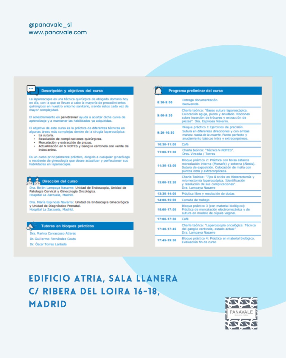 Colaboramos en el curso de ACTUALIZACIÓN EN SUTURA LAPAROSCÓPICA, un evento imprescindible para perfeccionar técnicas y conocimientos. 🧑‍🎓

Te esperamos en Madrid, Edificio Atria, Sala Llanera (C/ Ribera del Loira 16-18), 
Hospital Universitario Sanitas La Zarzuela
